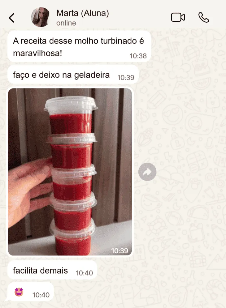 Print de mãe elogiando as receitas do Mapa