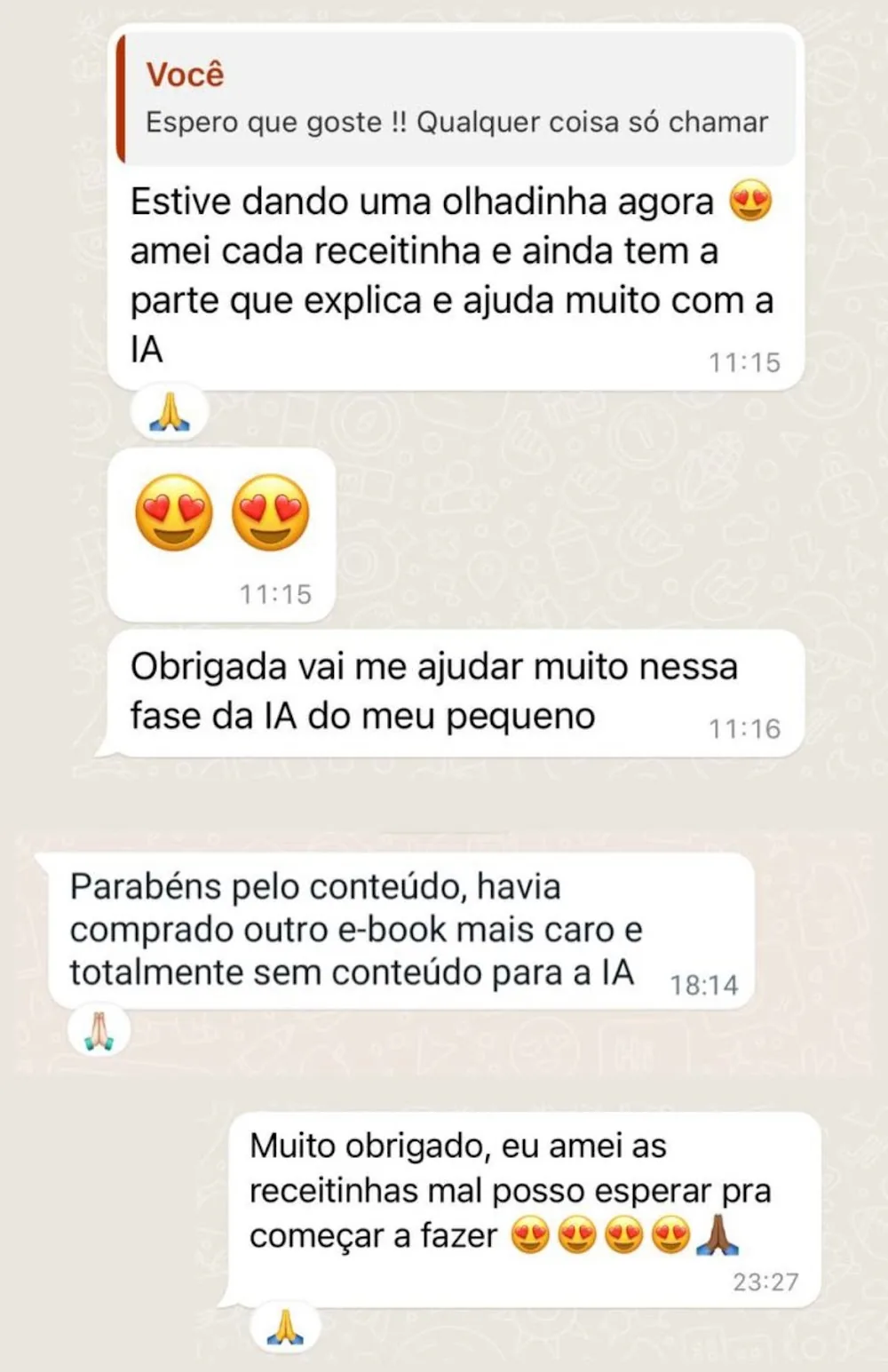 Print de mãe elogiando o Mapa