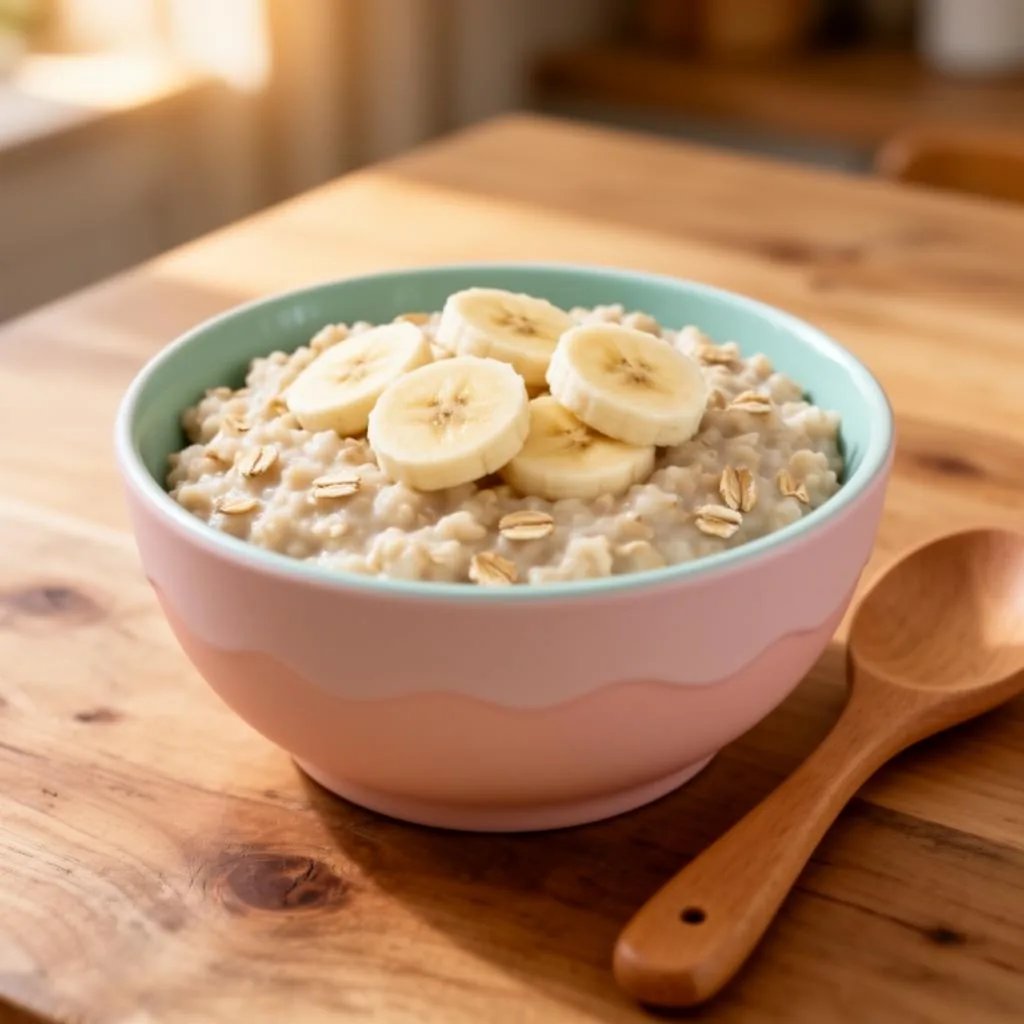 Mingau de aveia com banana